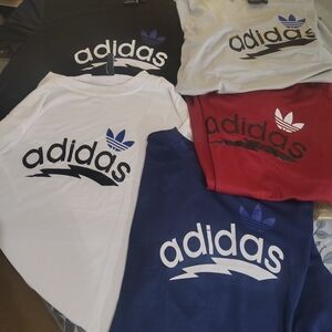 6 Xlg New Mens Adidas Short Sleeve Tees - Black, White, Red, Blue, Gray, Brown